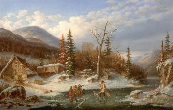 Cornelius Krieghoff Winter Landscape Laval France oil painting art